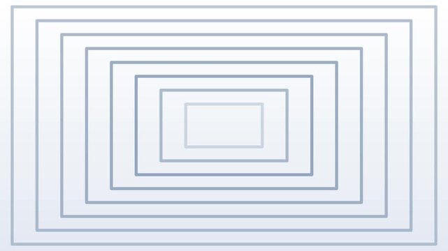 Nested rectangles rushing outward in white, seamless loop