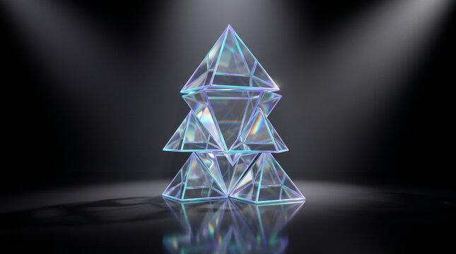 Holographic Glass Pyramid Stack