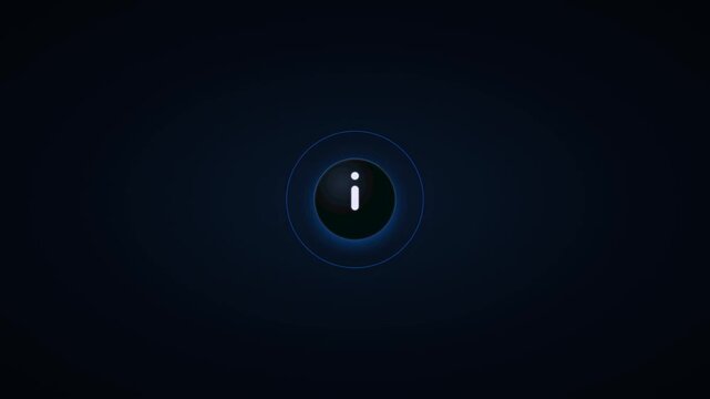 Minimal Information Button Interaction with Soft Pulse on Black Background