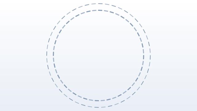 Two dashed rings rotating around an empty centre, loop