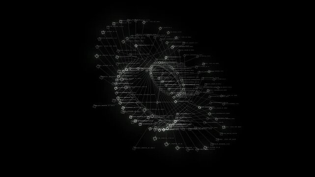 Abstract 3D particle physics visualization depicting quantum entanglement diagrams, data nodes, and CERN detector telemetry network on dark background.