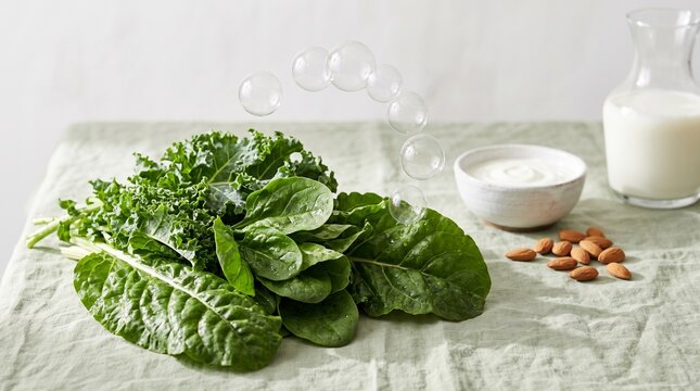 Leafy greens and dairy for Vitamin B2 wellness