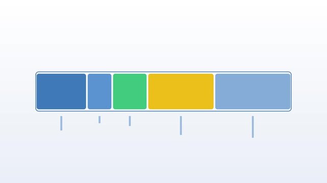 A budget bar dividing into shifting segments, seamless loop