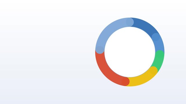 A portfolio donut chart rebalancing its slices, loop