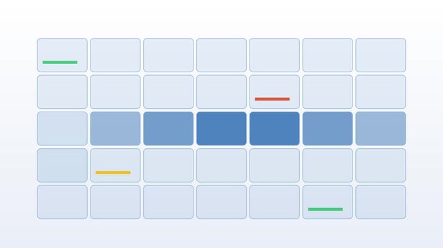 A highlight sweeping across a month calendar grid, loop
