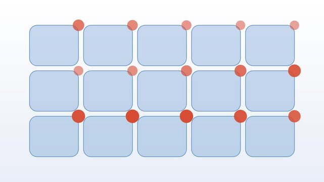 Notification badges pulsing across a grid of app tiles, loop