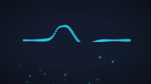 Animated Blue Dot Data Wave with Floating Particles on Dark Background