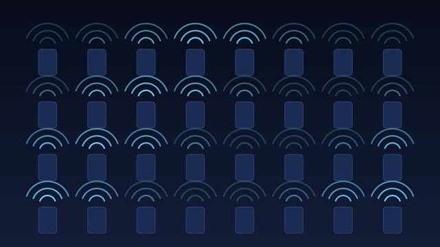 Wireless signal washing over a grid of devices, loop