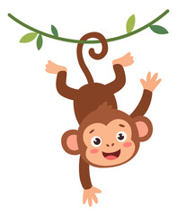 Obraz na płótnie Canvas Cute cartoon monkey character illustration