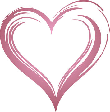 Artistic vector heart formed from expressive ink lines, symbolizing love and emotion draw