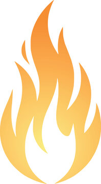 A fiery flame icon symbolizing heat, energy, combustion art