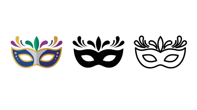 Colorful decorative masquerade masks with elegant designs and intricate details for celebrations