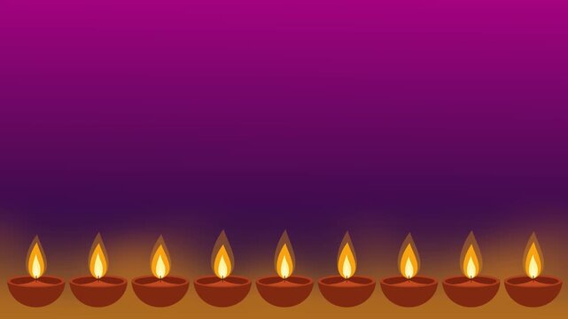 diwali diya lamps glowing festive background deepavali celebration animation