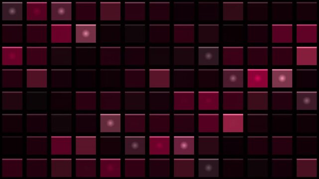 Geometric square mosaic pattern with blinking magenta led lights