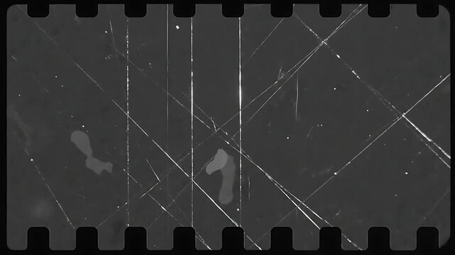 Distressed Black and White Film Negative with Fine Scratches