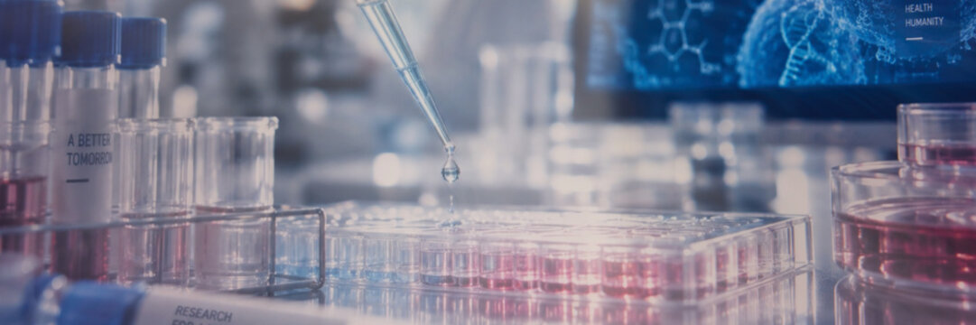 Biomedical Laboratory Research with Pipette and Scientific Samples