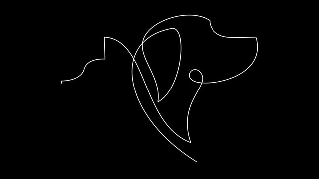 Animated One Line Drawing of Dog and Cat - Continuous Line Art Self-Drawing Pets