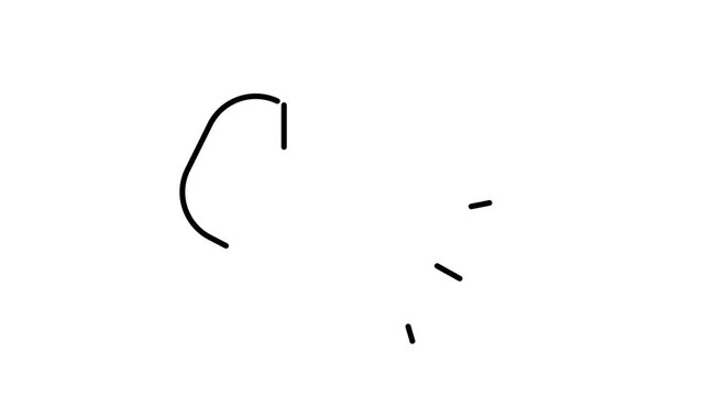 Minimalist Black Line Graphic Animation Featuring Dynamic Stroke Movement on Simple White Background