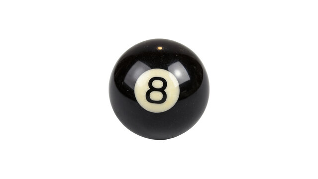 Black billiard eight ball pool game object isolated on white background
