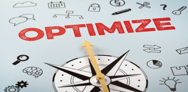 A compass with text and icons - Optimize