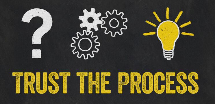 Question Mark, Gears, Light Bulb Concept - Trust the Process