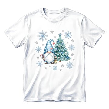 gnome christmas t-shirt watercolor