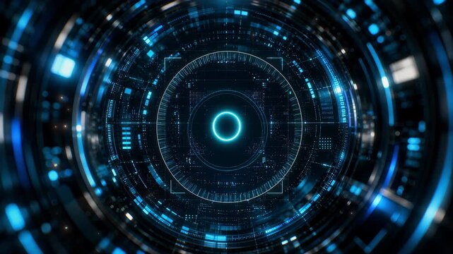 Neon Digital Fingerprint animates onto the screen representing biometrics, identity verification and cyber security. 4k