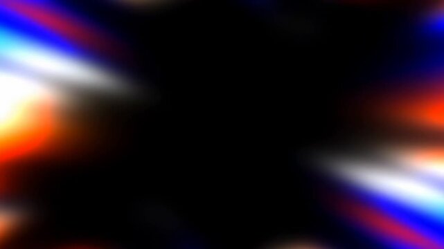 Abstract colored light streaks sweep around a dark central field in a intentionally defocused background. Title sequence, event opener, and music promotion.