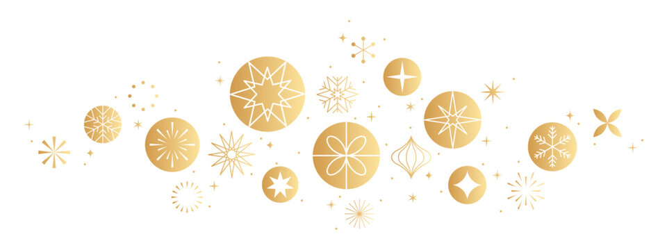 Gold holidays border, Christmas pattern, celebration divider