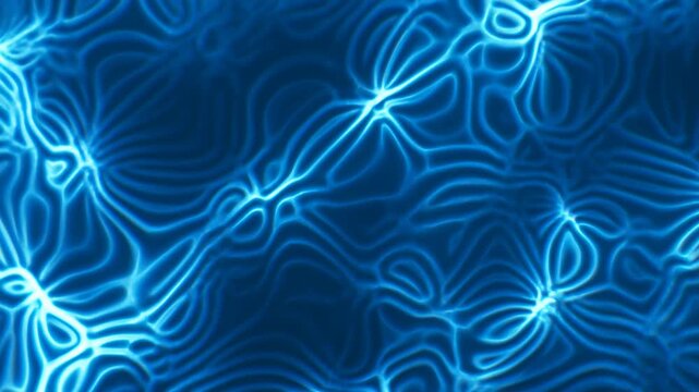 Blue glowing lines flow across a dark abstract field in an energy network animation. Technology presentations, digital product intros, and website hero sections.