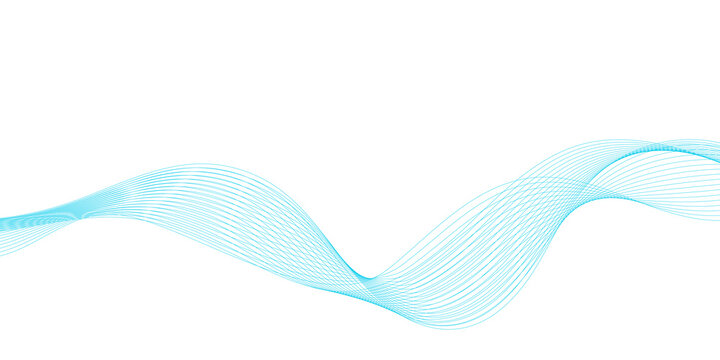 Cyan parallel wavy line mesh background on white
