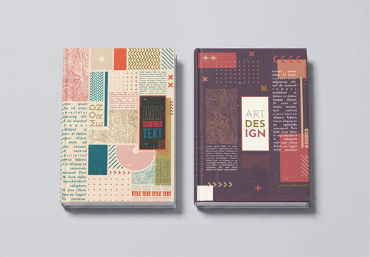 Mockup Template of Two Hardcover Book Front Covers