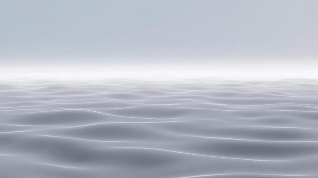 Abstract water surface with soft horizontal ripples beneath a diffuse pale horizon. Meditation content, spa promotion, and relaxation media.