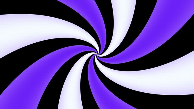 Purple White and Black Pinwheel with Twisting Radial Ribbons