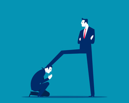 Bullying or oppression. Boss step on Businessman