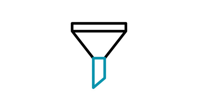 Stylized Funnel Icon for Filtering, Data Processing, and Sales Marketing Concepts. Simple Vector Graphic