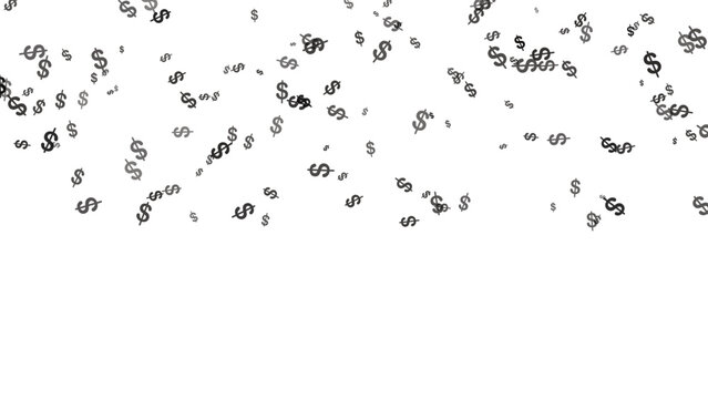 Falling dollar signs and money confetti background