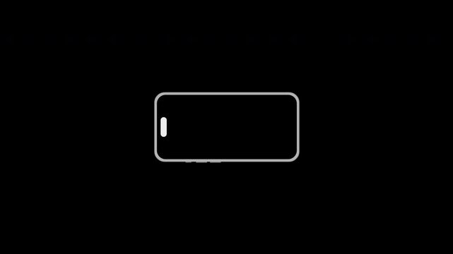 Rotate your phone, turn you Smartphone and rotate device screen, smartphone rotating from vertical to horizontal animation on transparent background, 4k video
