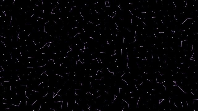  Minimal Purple Molecular Network with Connected Dots on Black Background