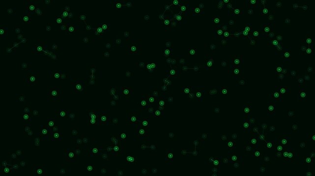 Green Digital Code Particles Background