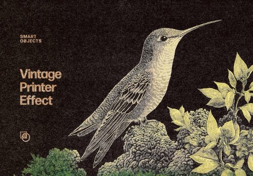 Vintage Printer Effect For Poster And Social Media Design