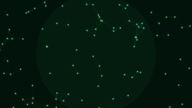 Green Code Network Animation Background 4K