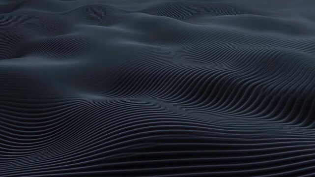 Dark parallel lines undulate through an abstract digital wave field. Technology presentations, digital advertising, and title sequences.