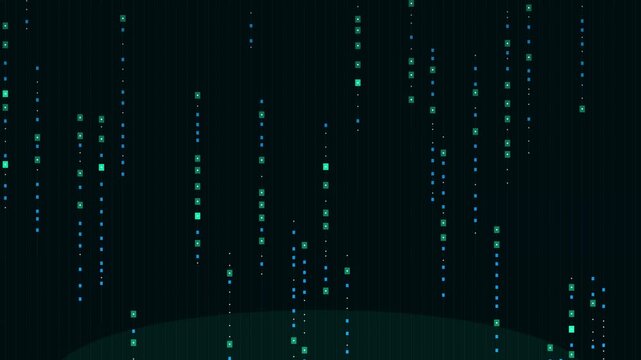 Digital Code Rain Animation 4K Background