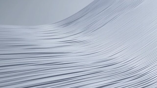 Flowing white lines undulate across a pale gray abstract background. Technology presentations, website hero sections, and corporate title sequences.