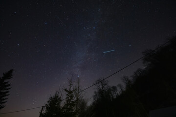 Orion constellation, zodiacal light and Milky Way stars on a dark countryside skies. © astrosystem