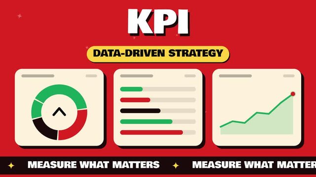 KPI dashboard analytics donut chart data driven animated background loop
