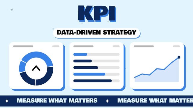 KPI dashboard analytics donut chart data driven animated background loop
