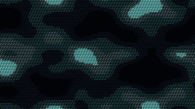 Abstract dark blue camouflage pattern features teal halftone dots on a navy background. this digital tech aesthetic creates a modern atmosphere for gaming look.
