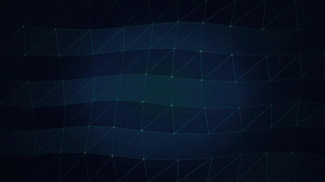 Abstract digital background featuring slow-moving, dark blue wavy patterns with subtle teal glowing grid lines, creating a deep oceanic or high-tech data flow aesthetic.